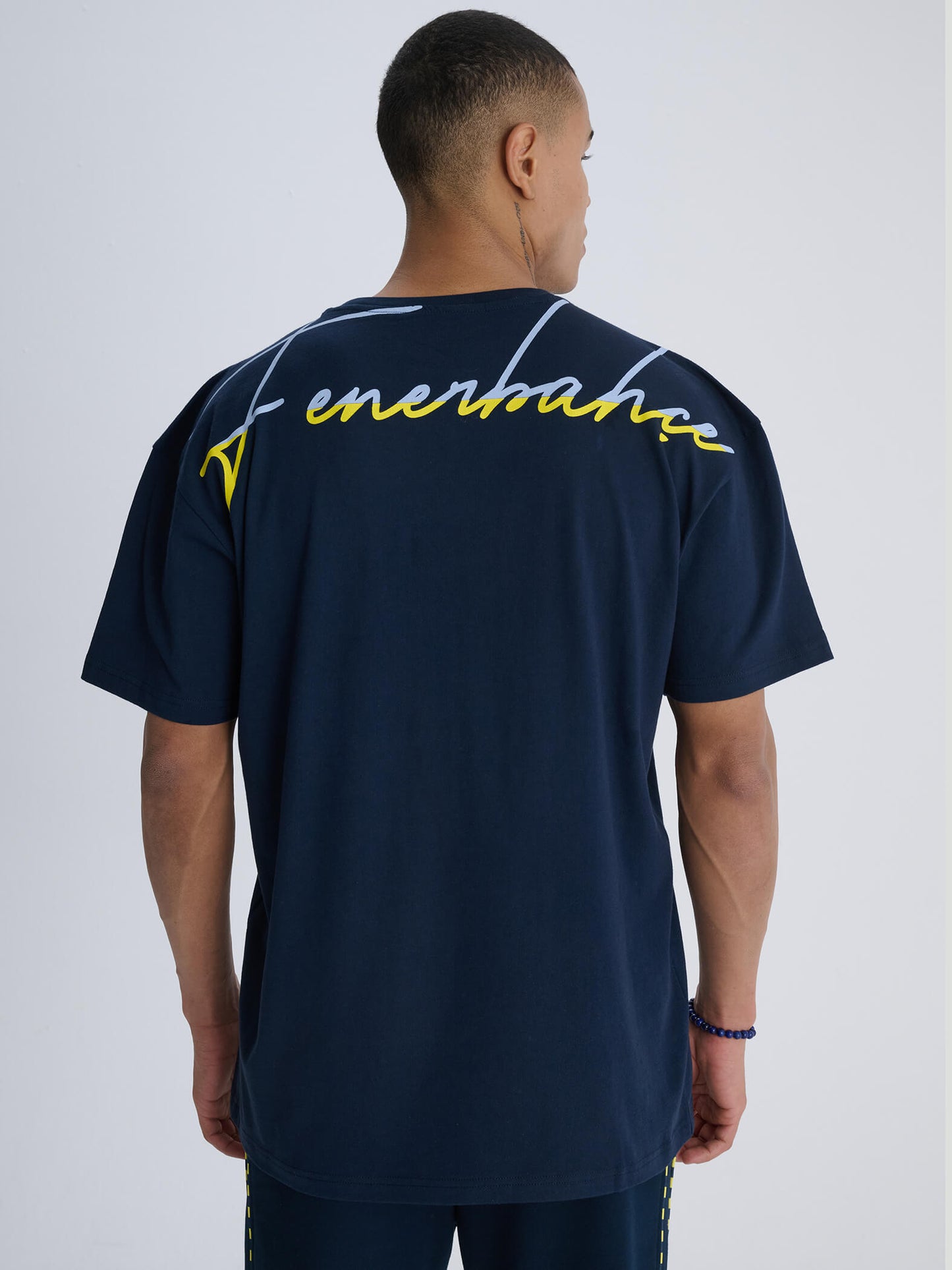 Fenerbahçe Lacivert Logolu Erkek Oversize Tshirt