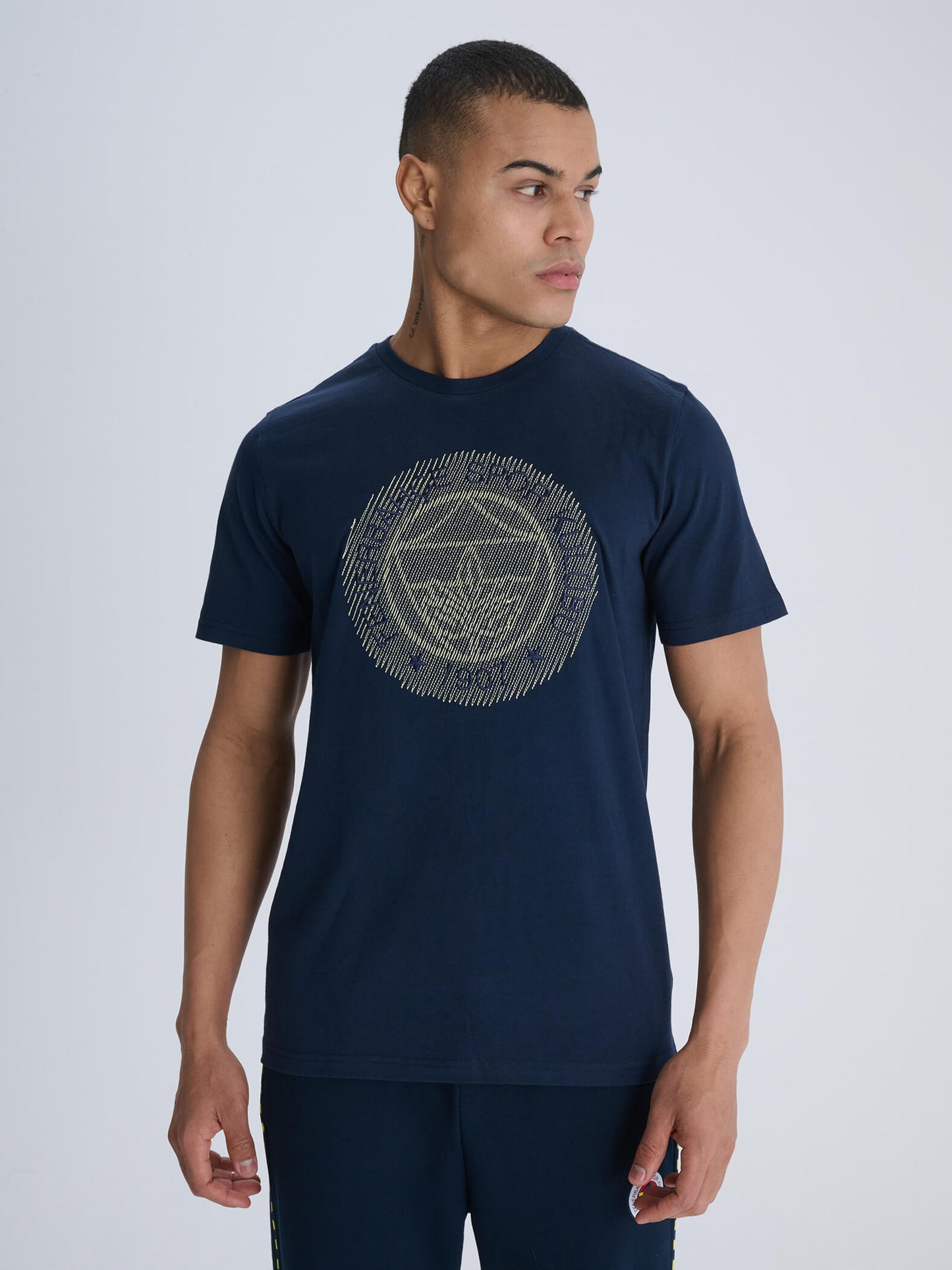 Fenerbahçe Lacivert Tribün Nakış Logolu Erkek Tshirt
