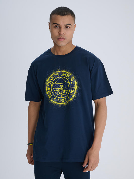 Fenerbahçe Lacivert Tribün Kalpleri Fetheden Renkler Erkek Oversize Tshirt