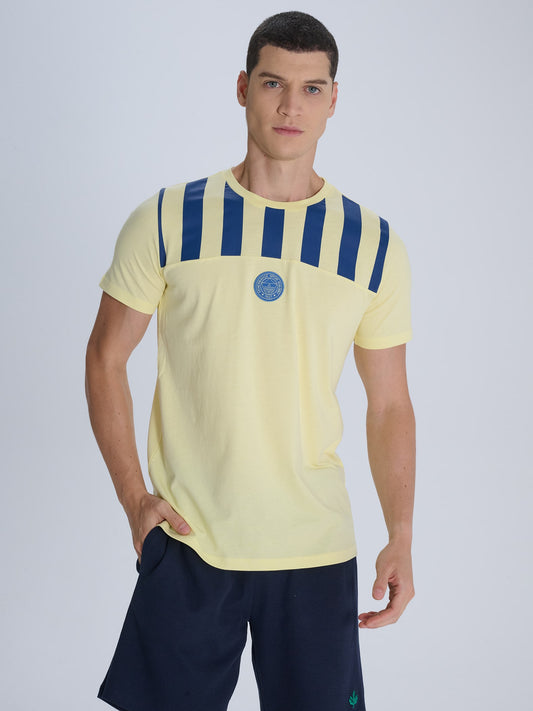 Fenerbahçe Sarı Tribün Çubuk Bloklu Erkek Tshirt