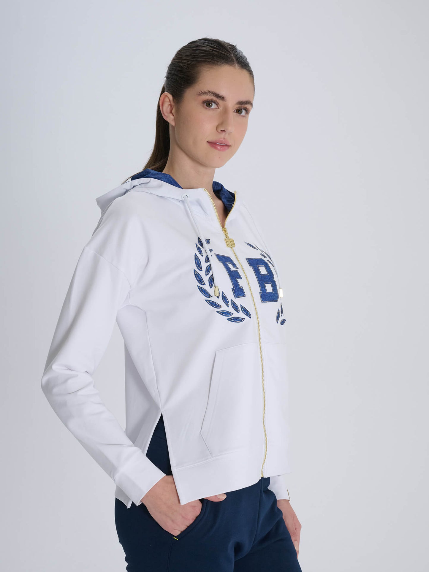 Fenerbahçe Beyaz Kadın Kolej Sweatshirt