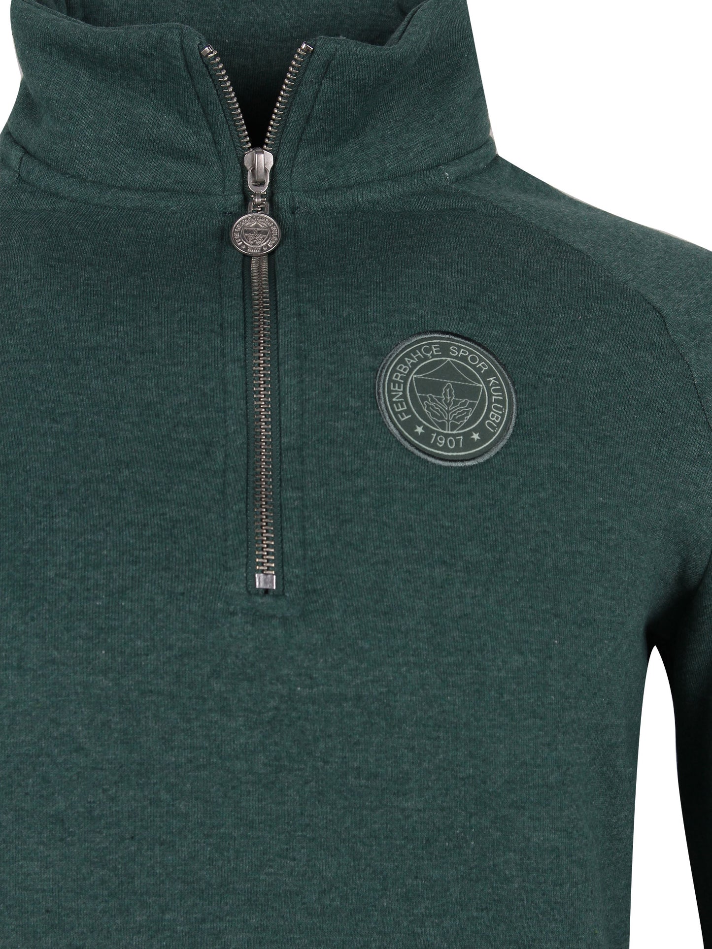 Fenerbahçe Yeşil Tek Renk Logo Recycle Erkek Sweatshirt