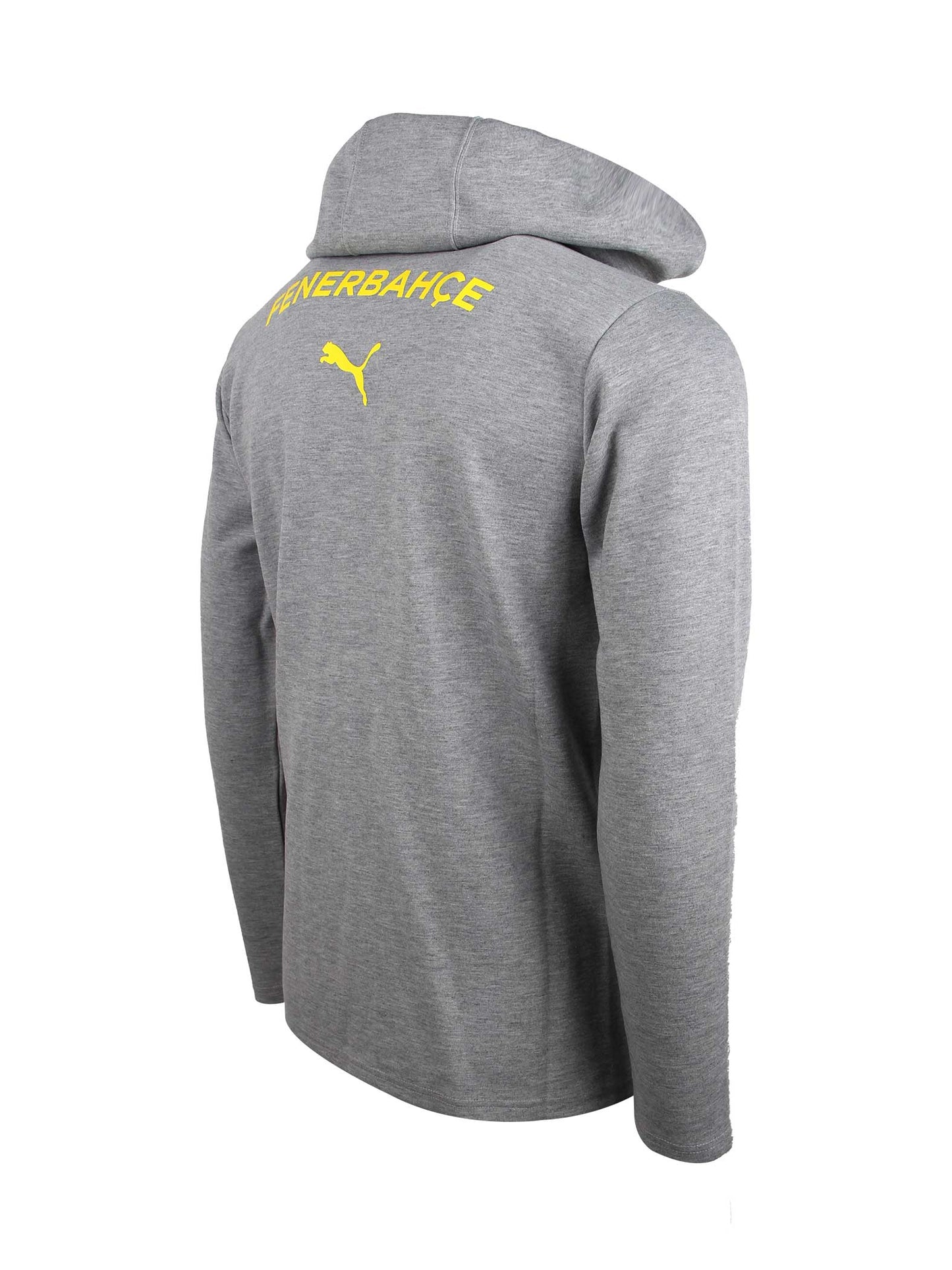 Fenerbahçe Puma Gri Melanj Kapşonlu Sweatshirt