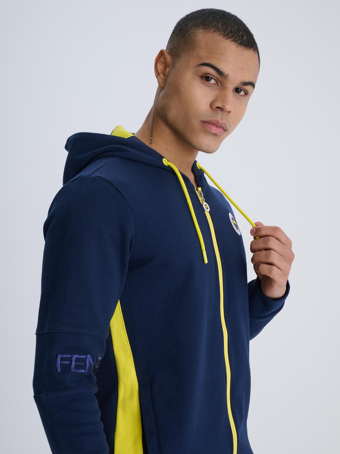 Fenerbahçe Lacivert Tribün Parça Detaylı Erkek Sweatshirt