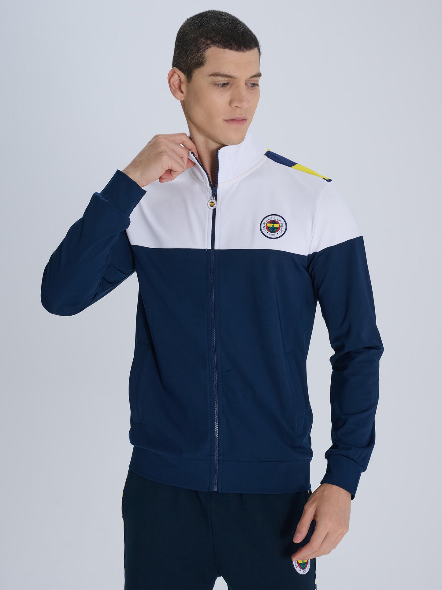 Fenerbahçe 3 Renkli Tribün Çubuklu Erkek Sweatshirt