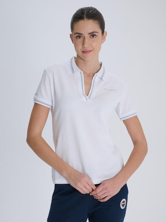 Fenerbahçe Beyaz Atatürk Kadın Polo Tshirt