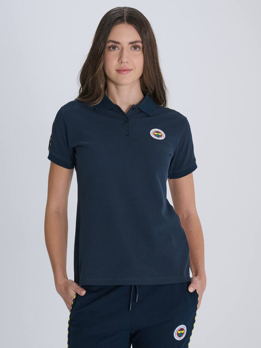 Fenerbahçe Lacivert Tribün Kadın Basic Polo Tshirt