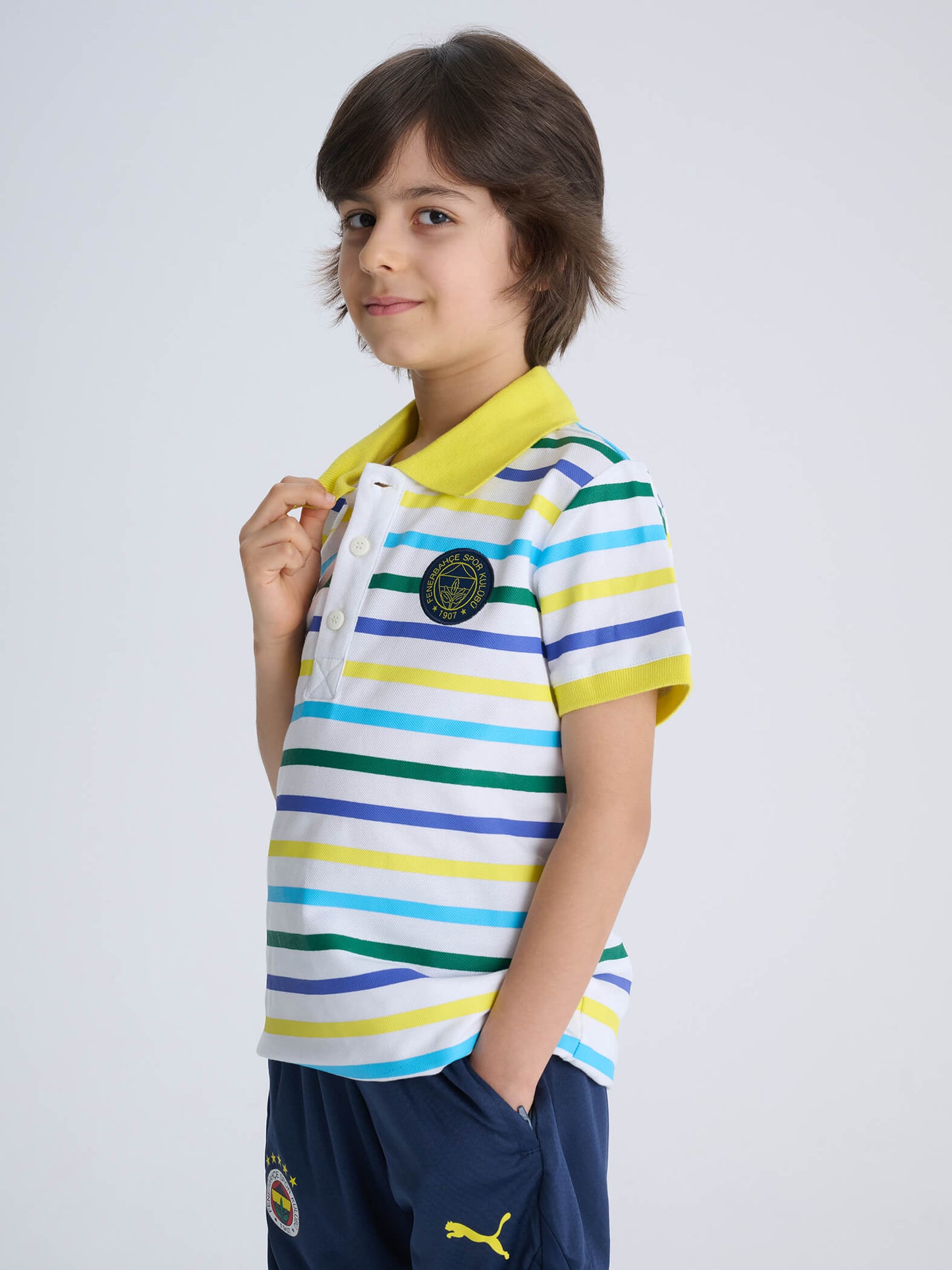 Fenerbahçe Beyaz Logolu Tribün Çocuk Polo Tshirt