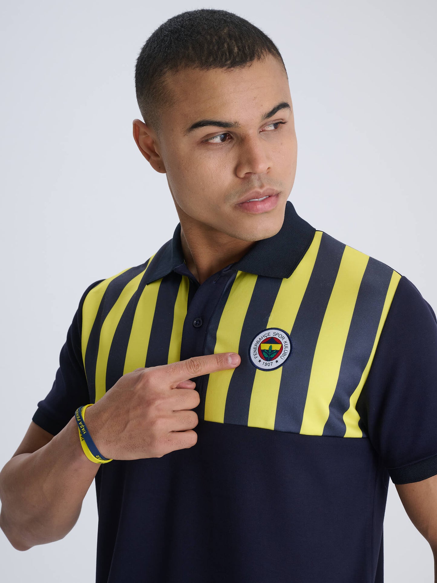 Fenerbahçe Lacivert Tribün Çubuklu Erkek Polo Tshirt