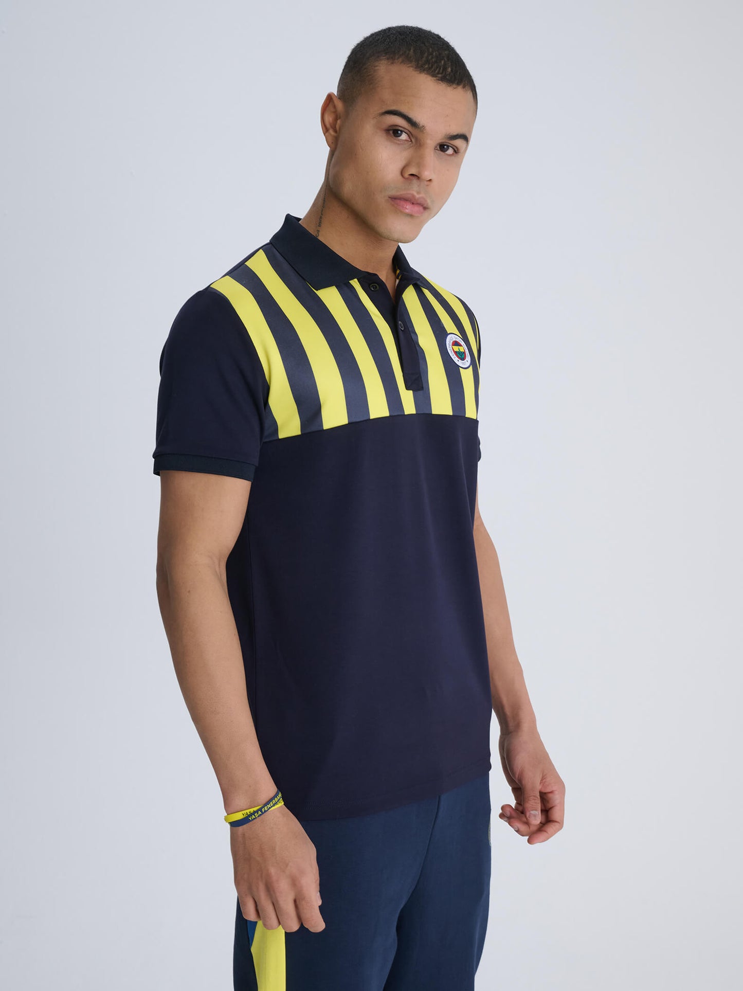 Fenerbahçe Lacivert Tribün Çubuklu Erkek Polo Tshirt