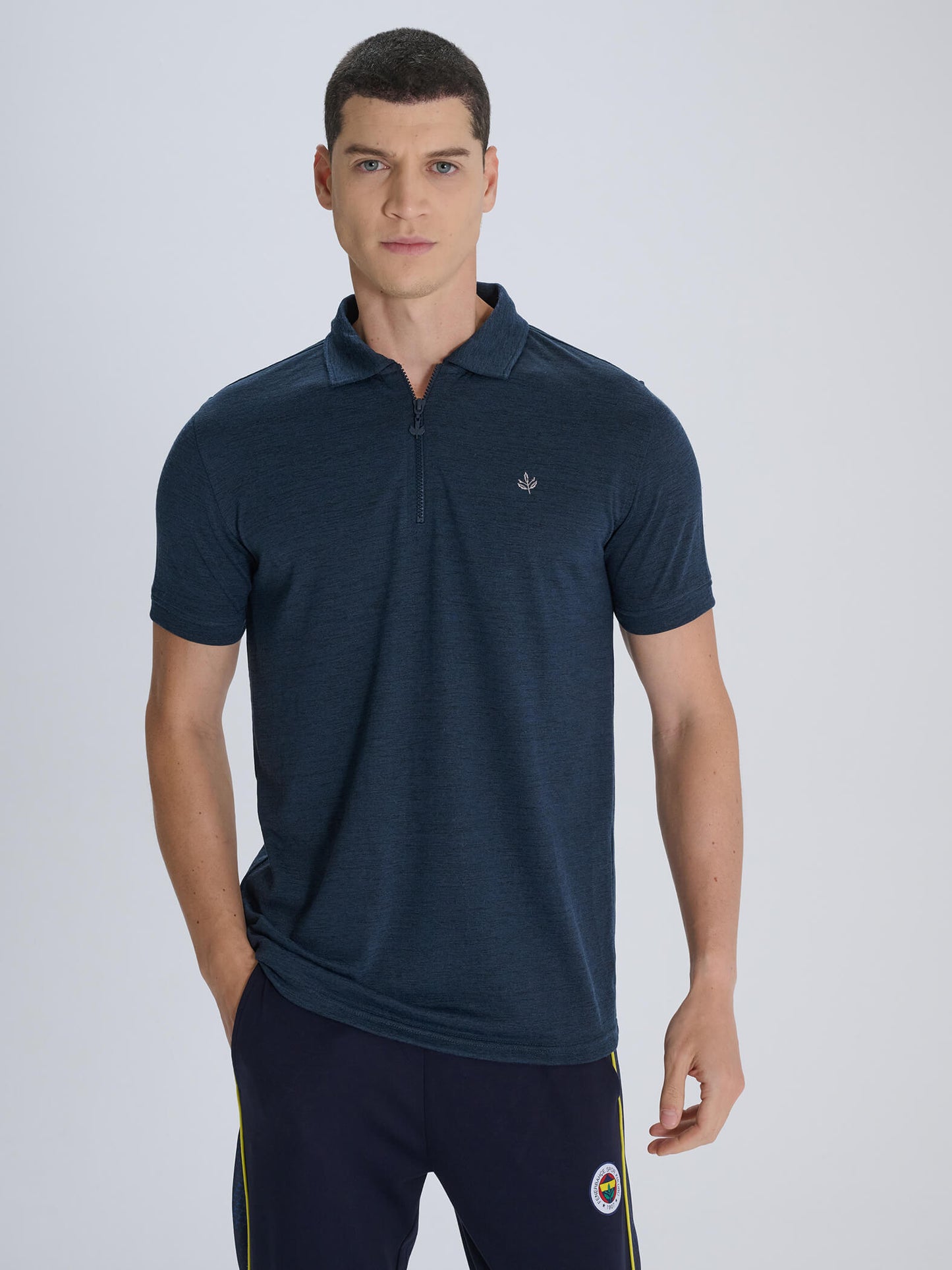 Fenerbahçe Lacivert Gri Palamutlu Erkek Polo Tshirt