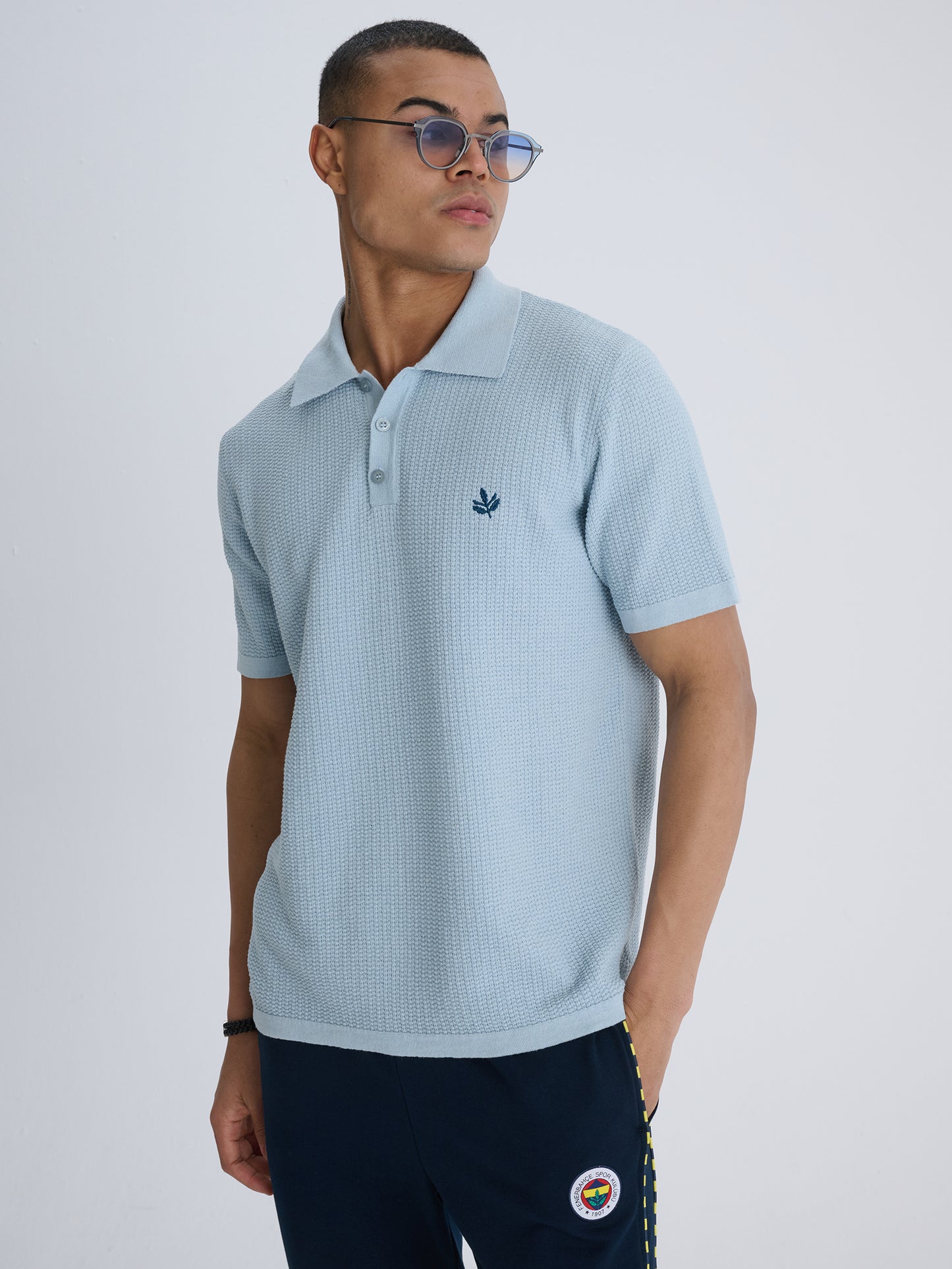 Fenerbahçe Gri Club Triko Erkek Polo Tshirt