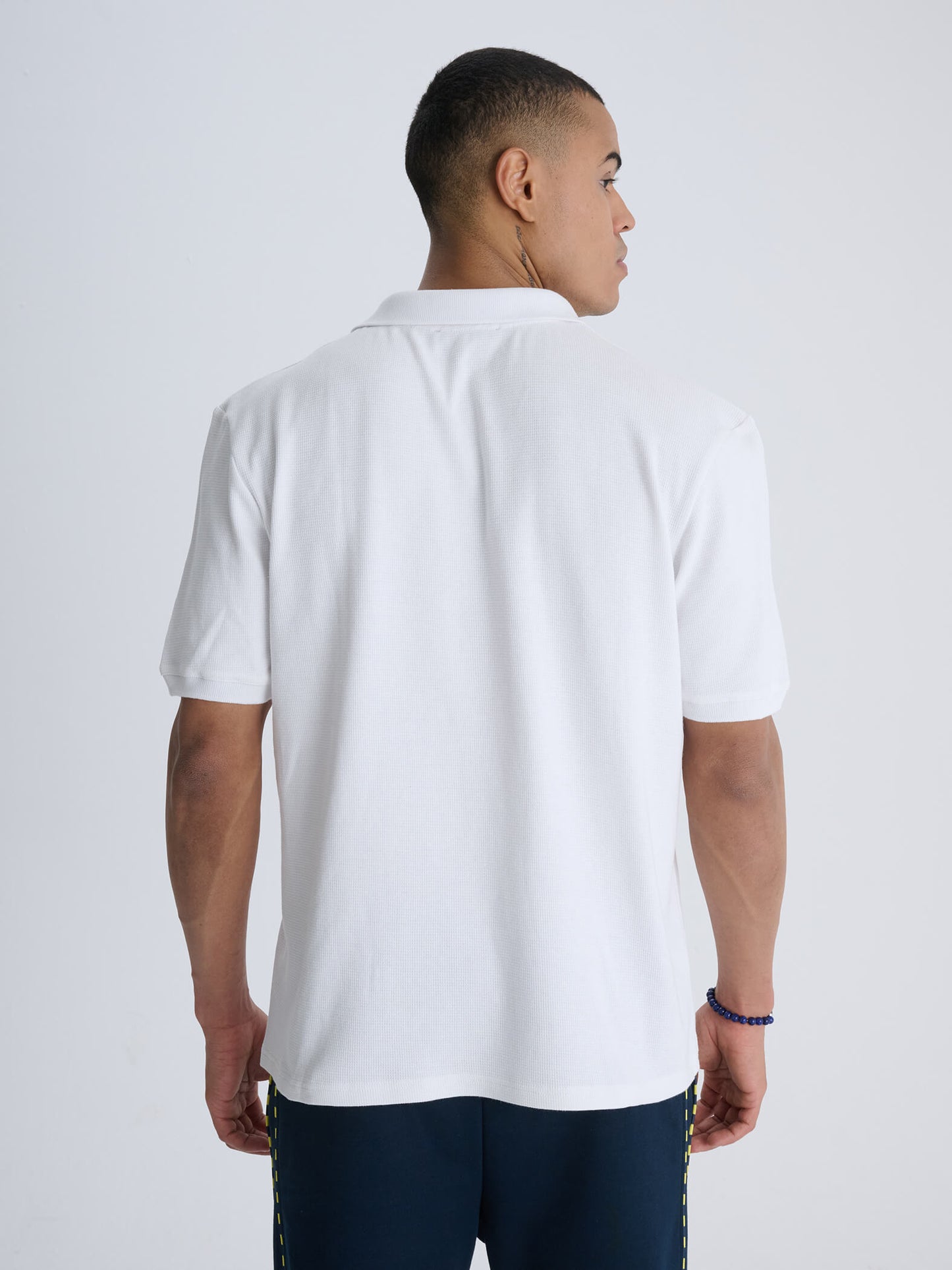 Fenerbahçe Beyaz Club Waffle Erkek Polo Tshirt