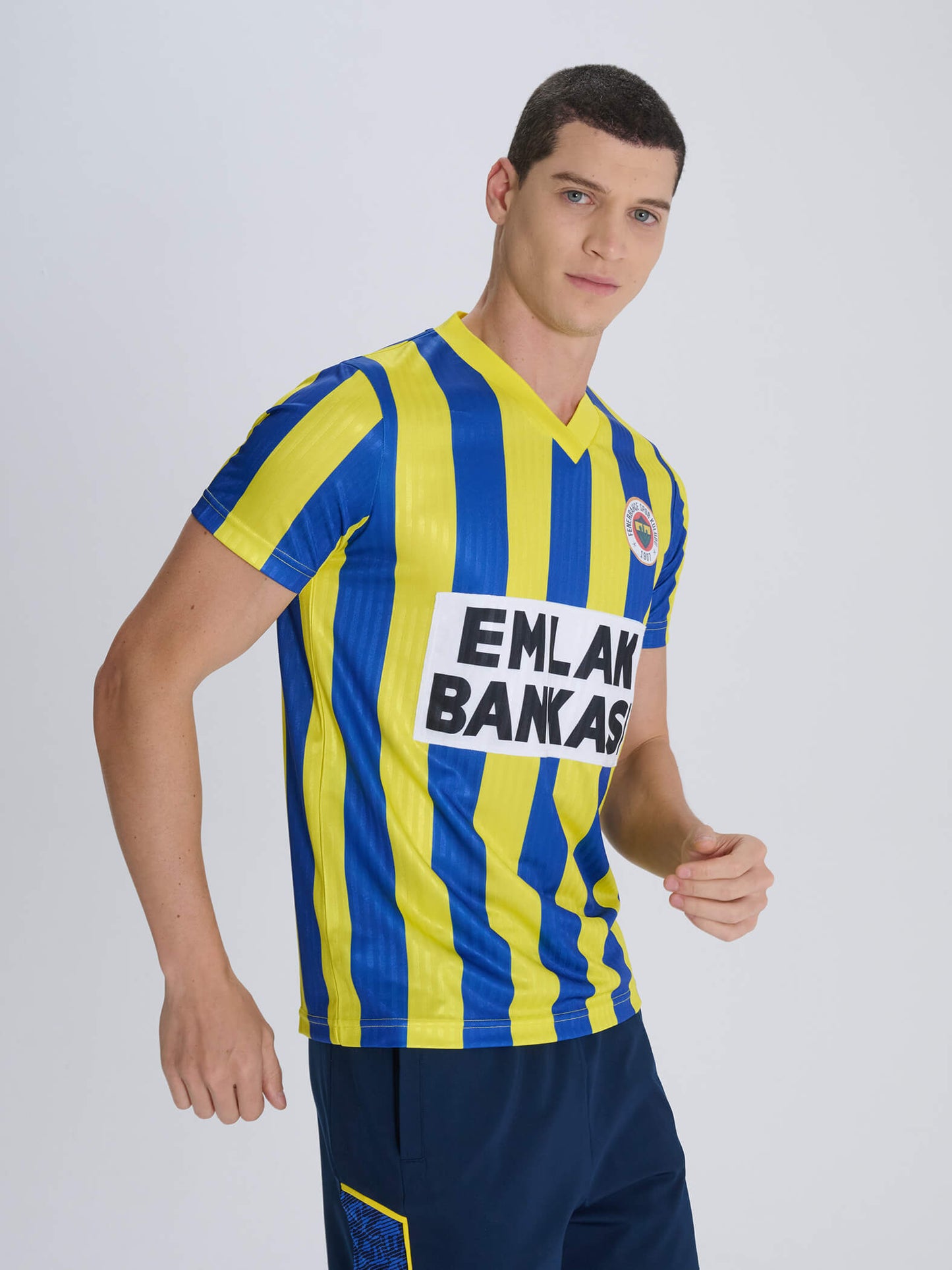 Fenerbahçe Sarı Lacivert Çubuklu Emlak Bankası Retro Forma