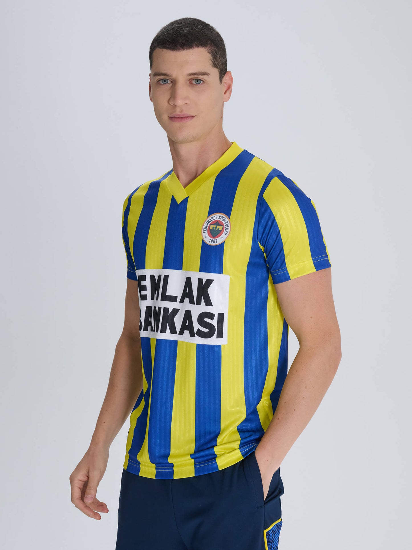Fenerbahçe Sarı Lacivert Çubuklu Emlak Bankası Retro Forma