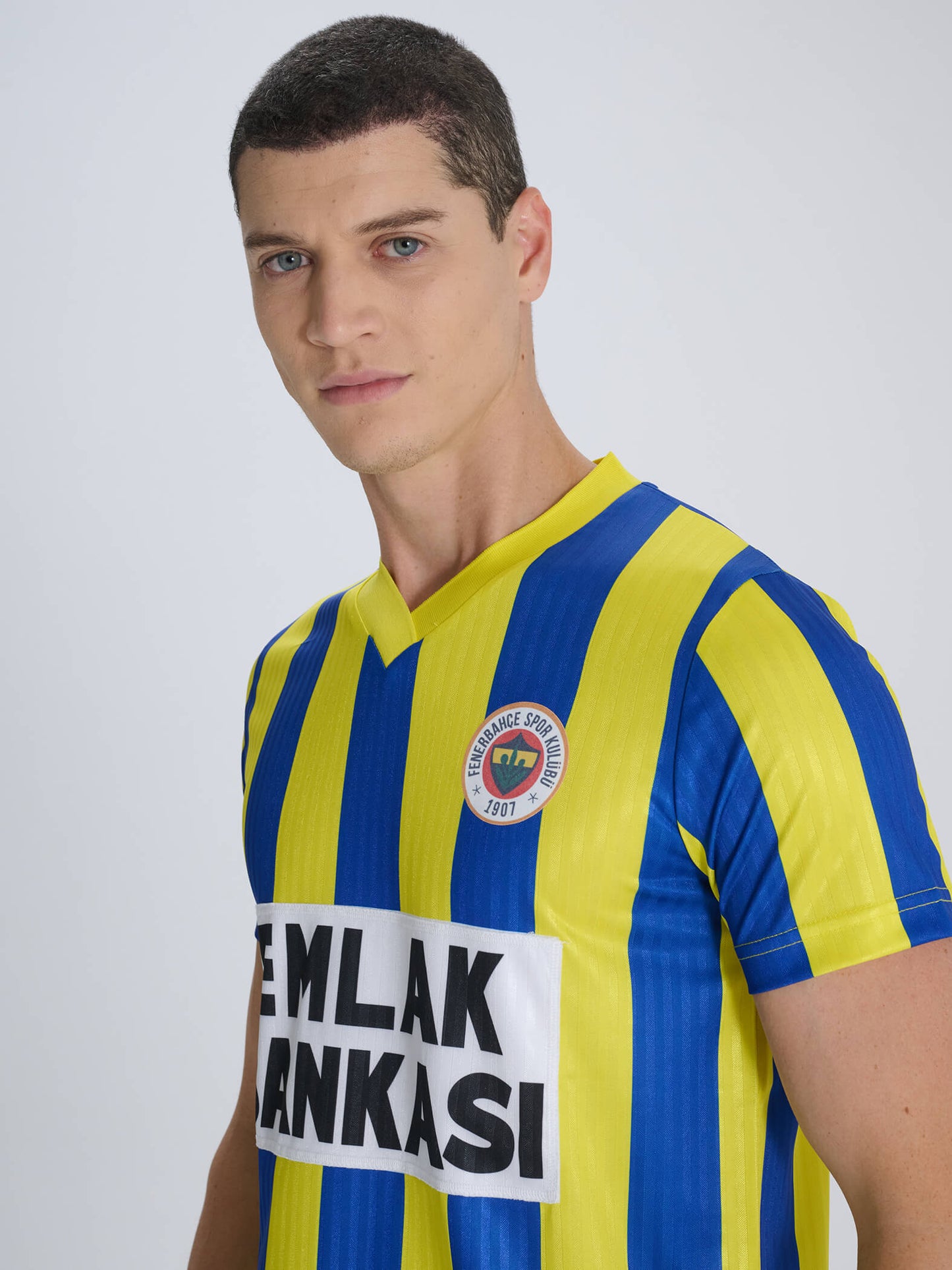 Fenerbahçe Sarı Lacivert Çubuklu Emlak Bankası Retro Forma