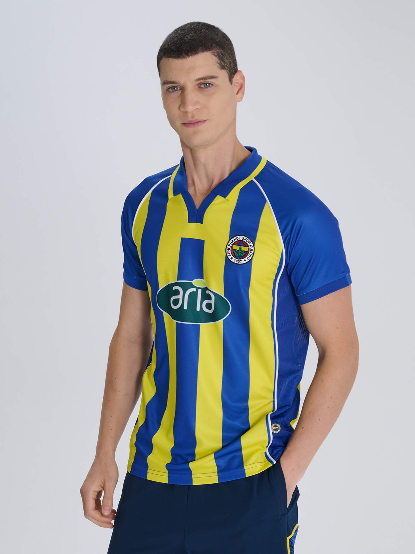 Fenerbahçe Sarı Lacivert Çubuklu Aria Retro Çubuklu Forma