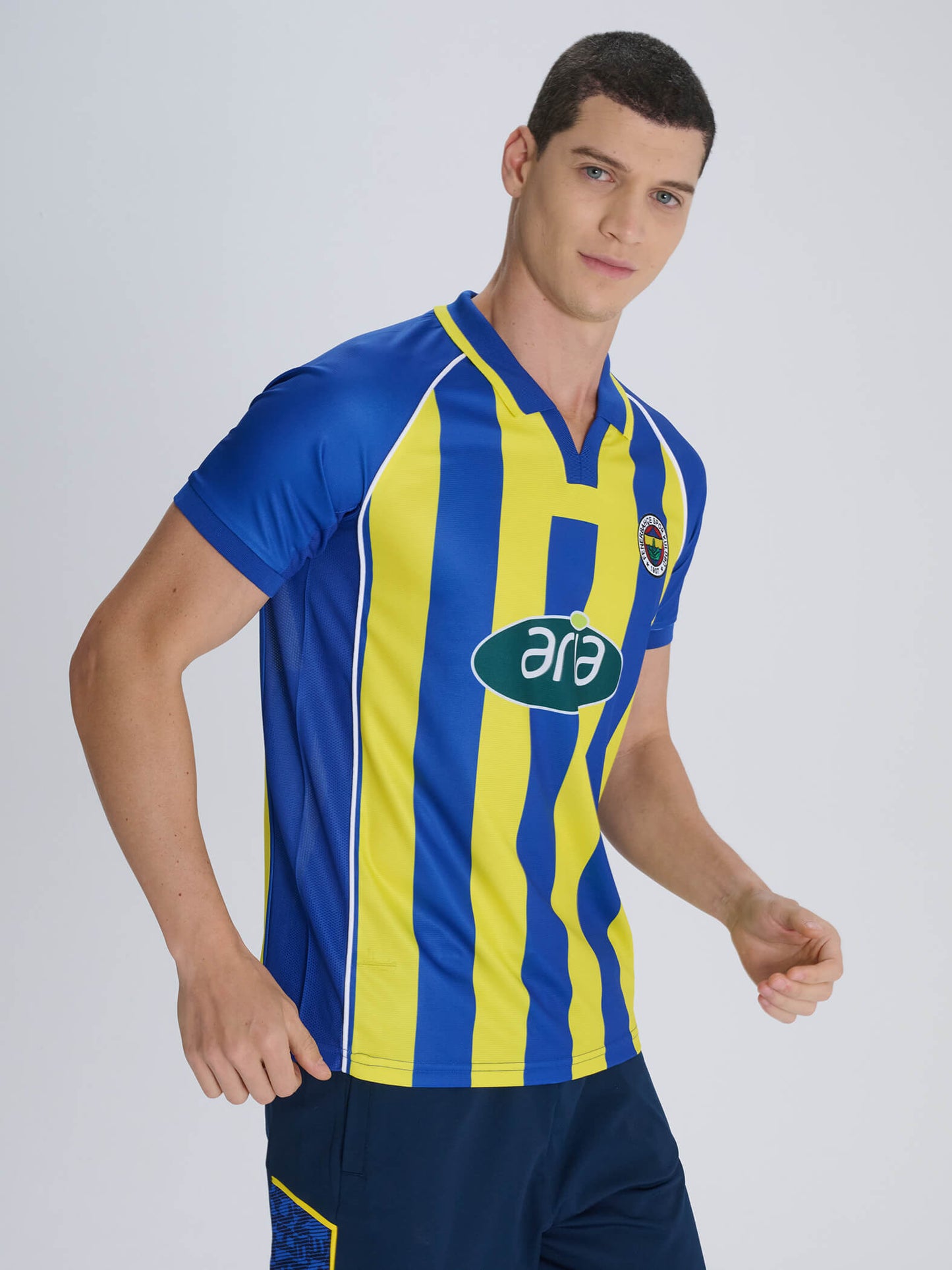 Fenerbahçe Sarı Lacivert Çubuklu Aria Retro Çubuklu Forma