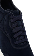 Geox Erkek Lacivert Kalın Tabanlı Bağcıklı Süet Deri Sneaker
