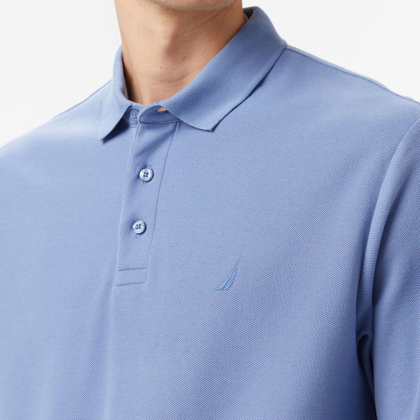 Nautica Erkek Mavi Classic Fit Uzun Kollu Polo Yaka T-shirt