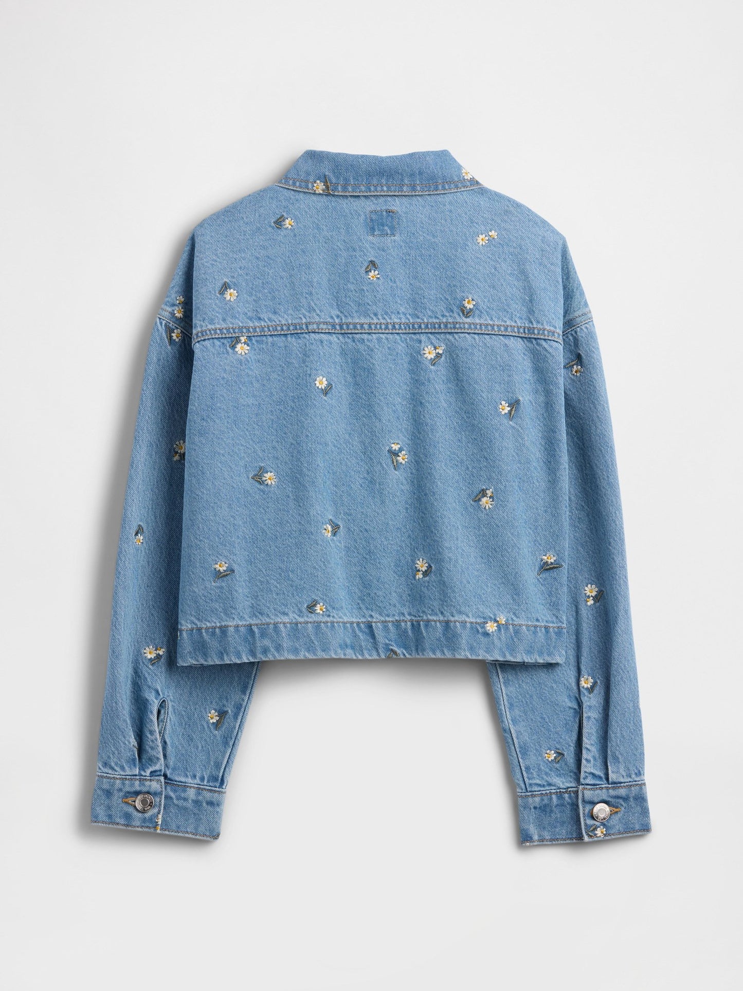 Açık Mavi Relaxed Işlemeli Denim Ceket