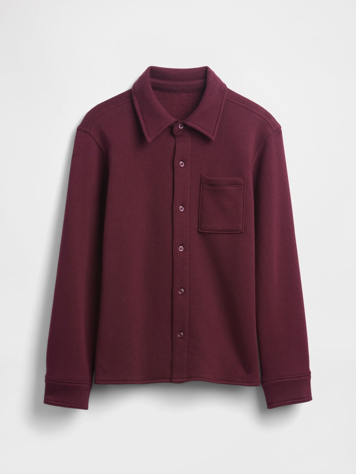 Bordo Cozy Düğmeli Gömlek