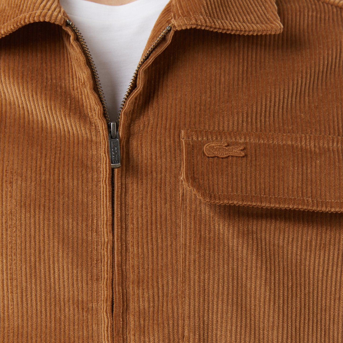 Lacoste Erkek Relaxed Fit Fermuarlı Kahverengi Dış Gömlek