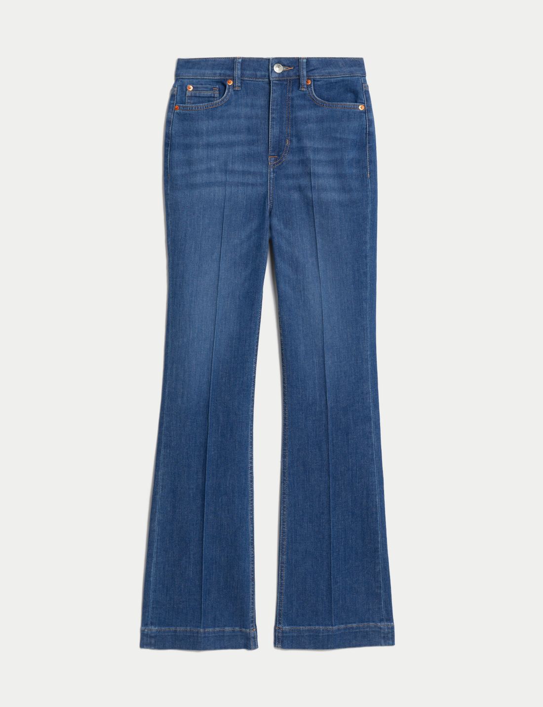 Yüksek Bel Slim Flare Jean Pantolon