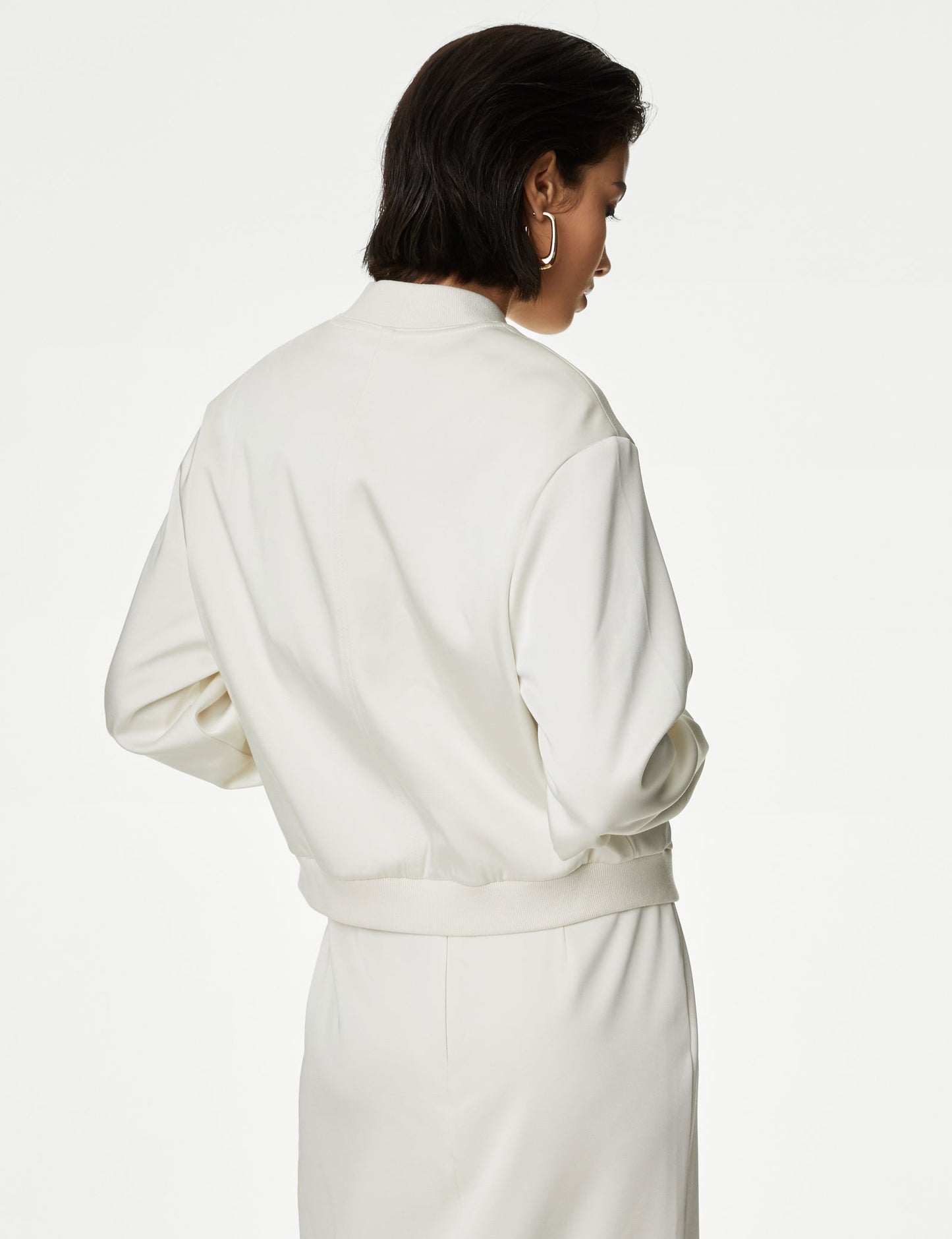 Relaxed Fit Saten Bomber Ceket