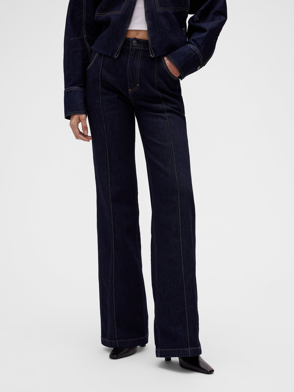 Koyu Mavi Gapstudio High Rise Pintuck Jean Pantolon