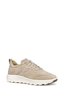 Geox Erkek Bej U Xtors A - Suede Bağcıklı Süet Deri Sneaker