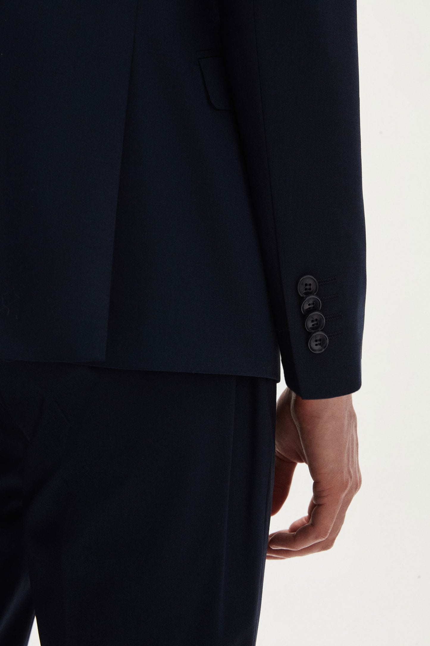 Tween Slim Fit Lacivert Düz Yünlü Bi Stretch Takim Elbise