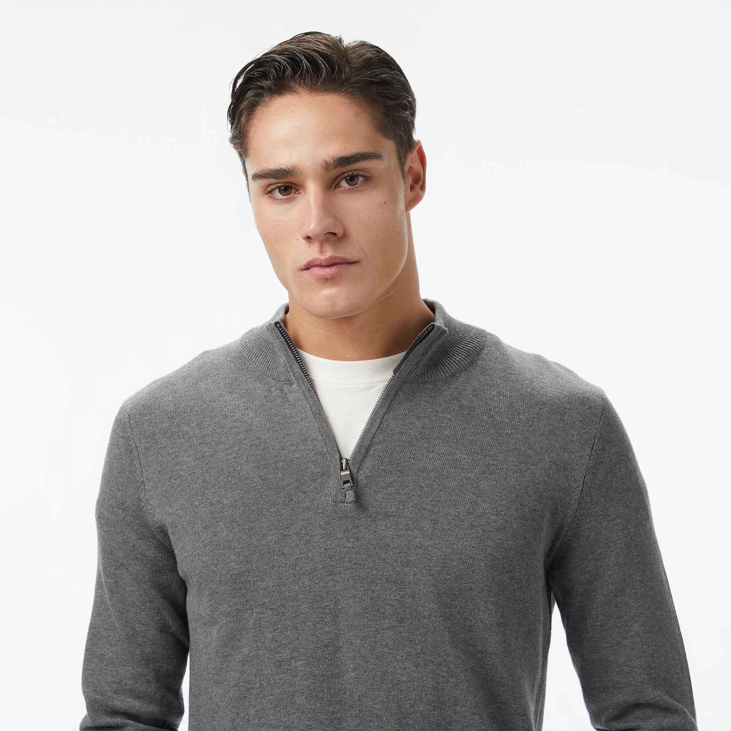 Nautica Erkek Gri Classic Fit Kazak