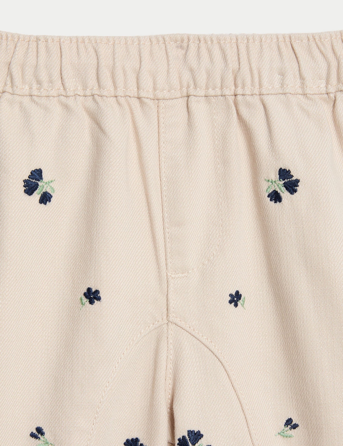 Pamuklu Çiçek Nakışlı Pantolon (0–6 Yaş)