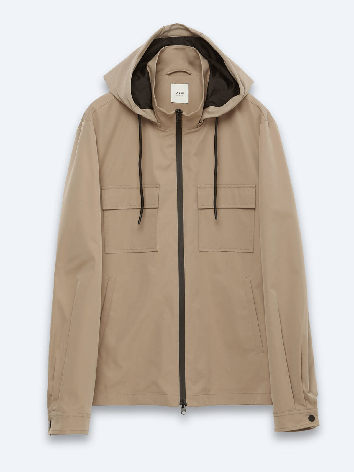 Açık Kahve Regular Fit Kapüşonlu Casual Dokuma Mont