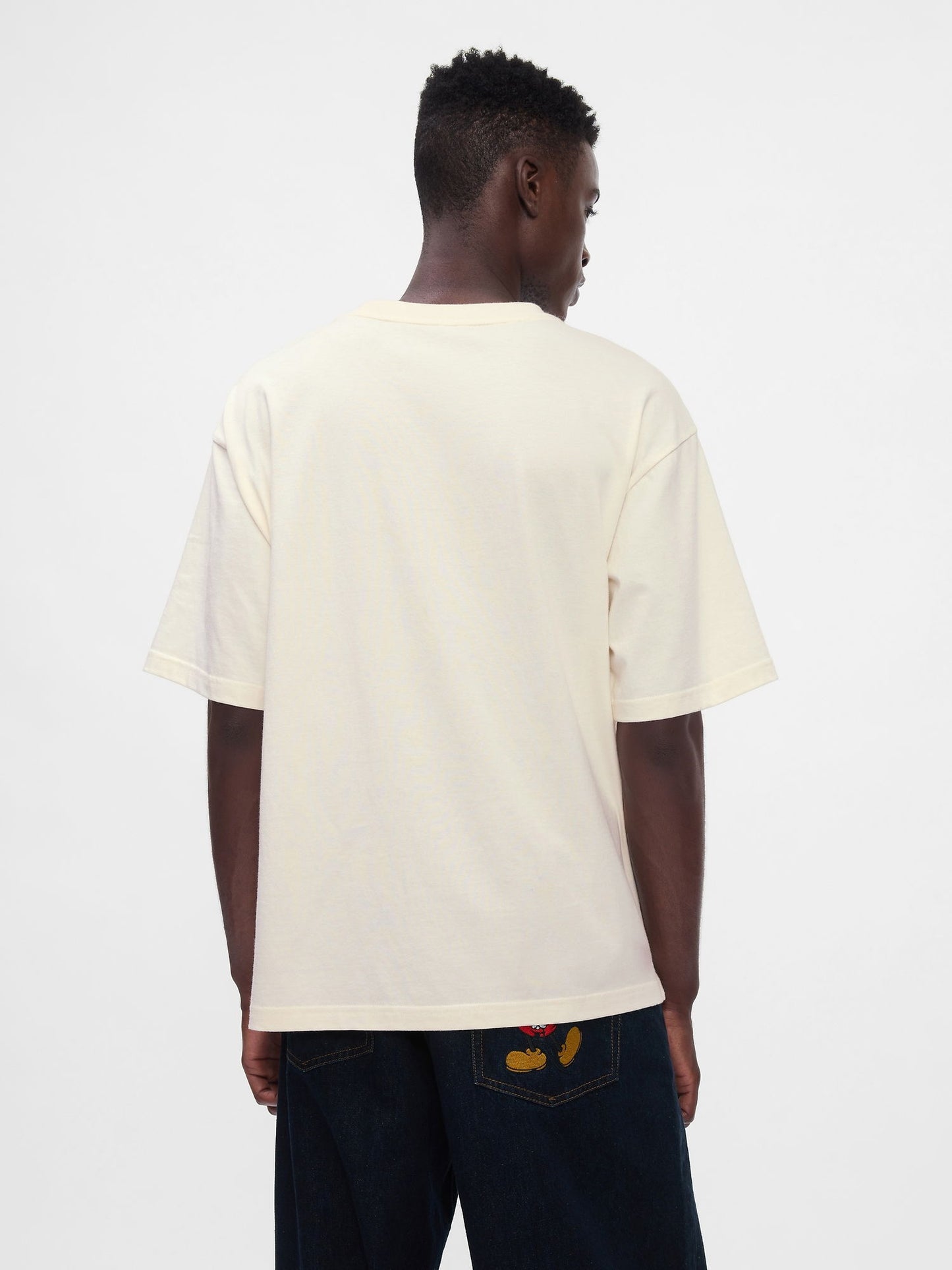 Kırık Beyaz Gap × Disney Heavyweight Cepli T-shirt