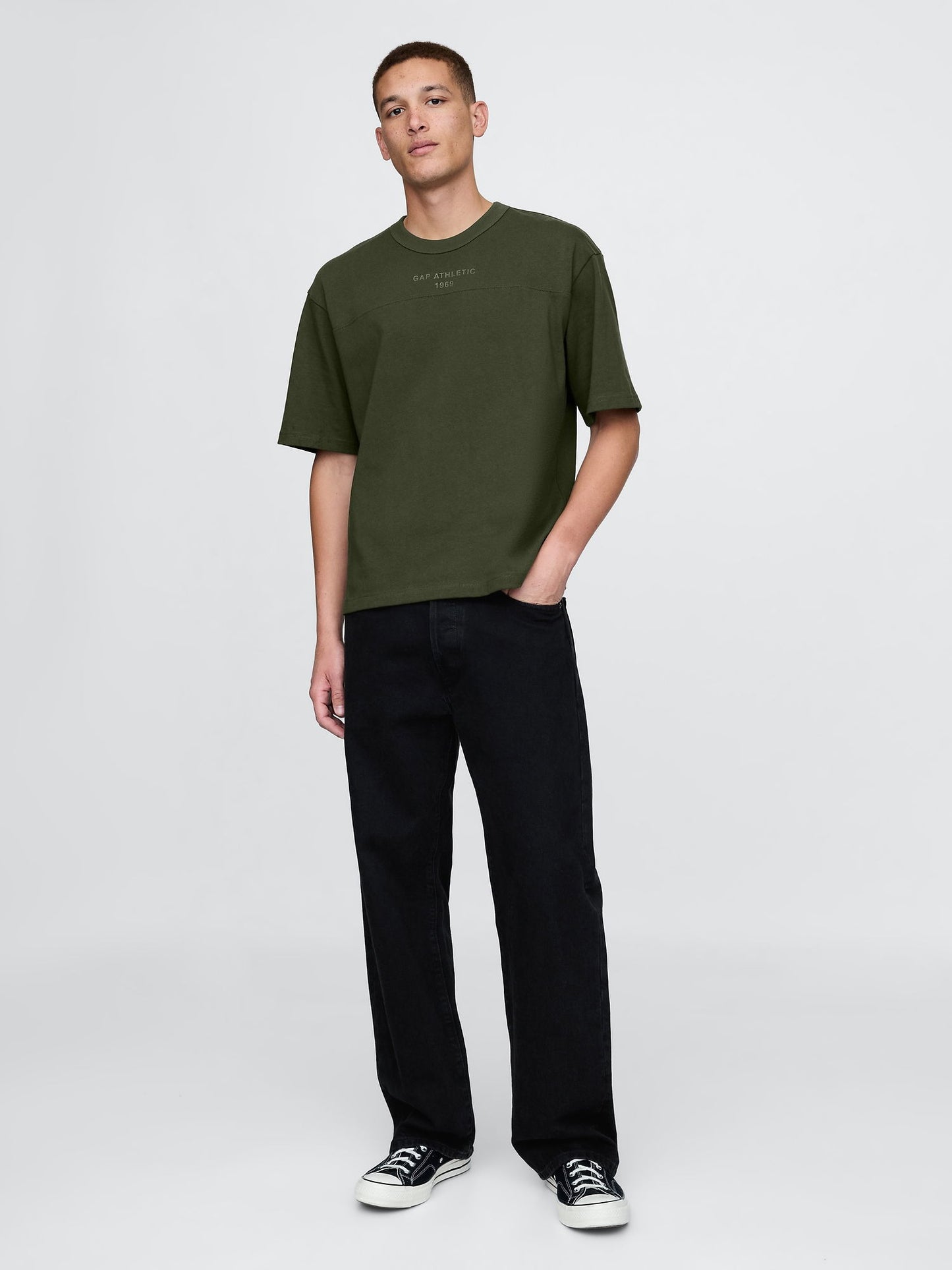 Haki Oversized Athletic Logo T-shirt