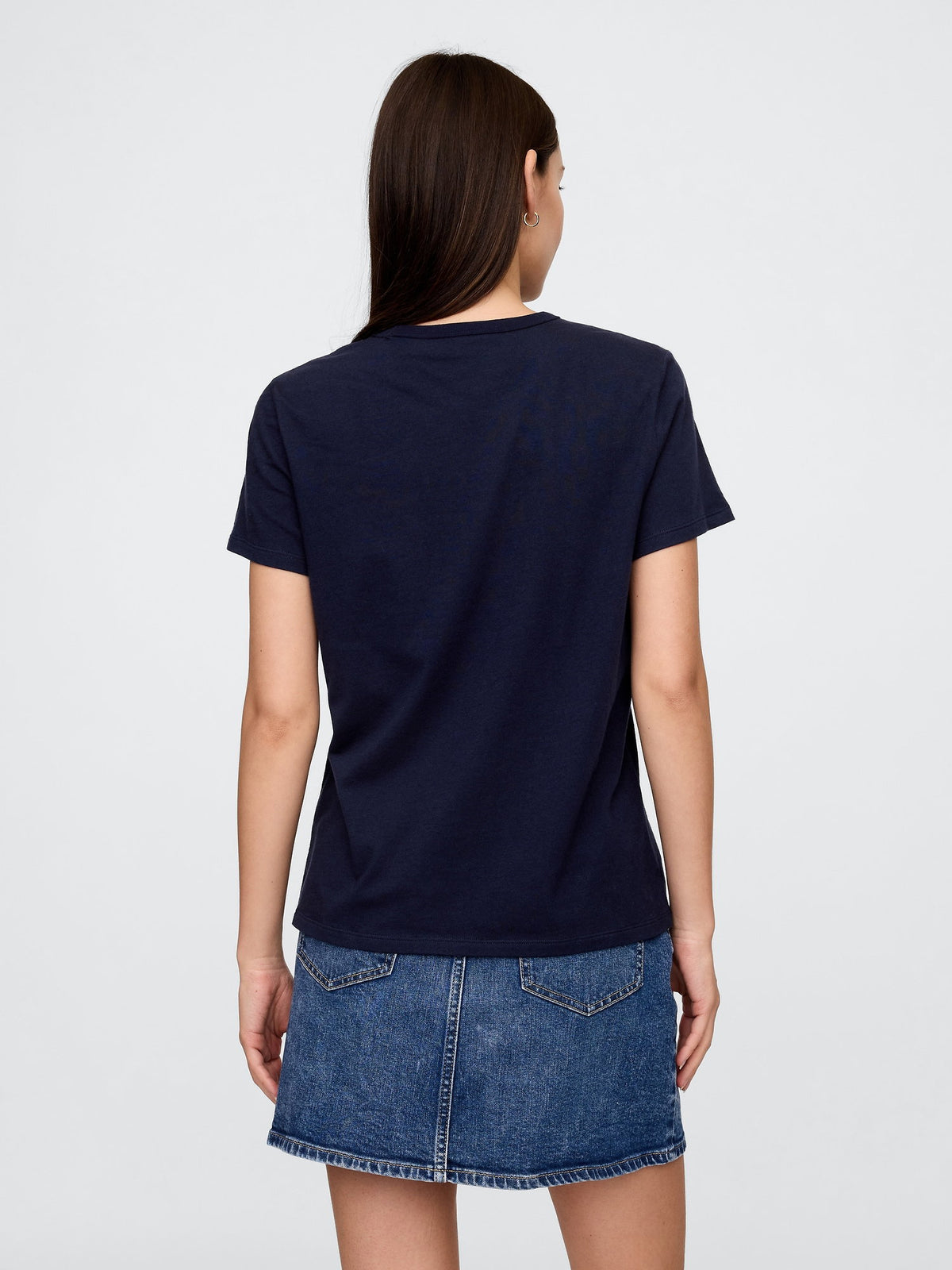 Lacivert Favorite Bisiklet Yaka T-shirt