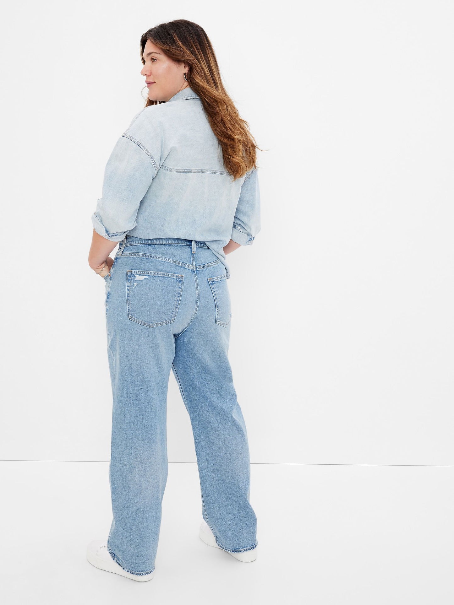Açık Mavi Organik Pamuk High Rise 90s Loose Washwell™ Jean Pantolon
