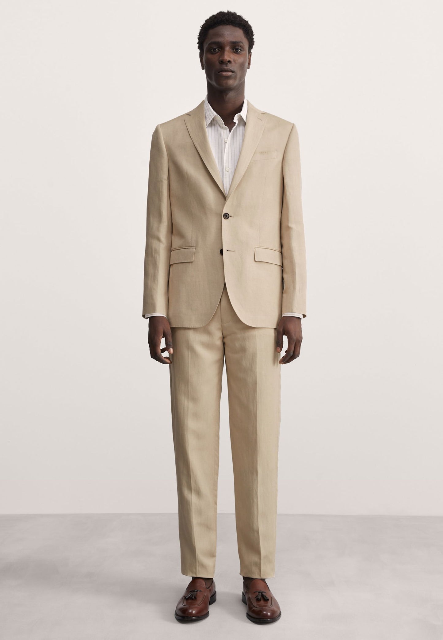 Tailored Fit Keten Ipek Ceket