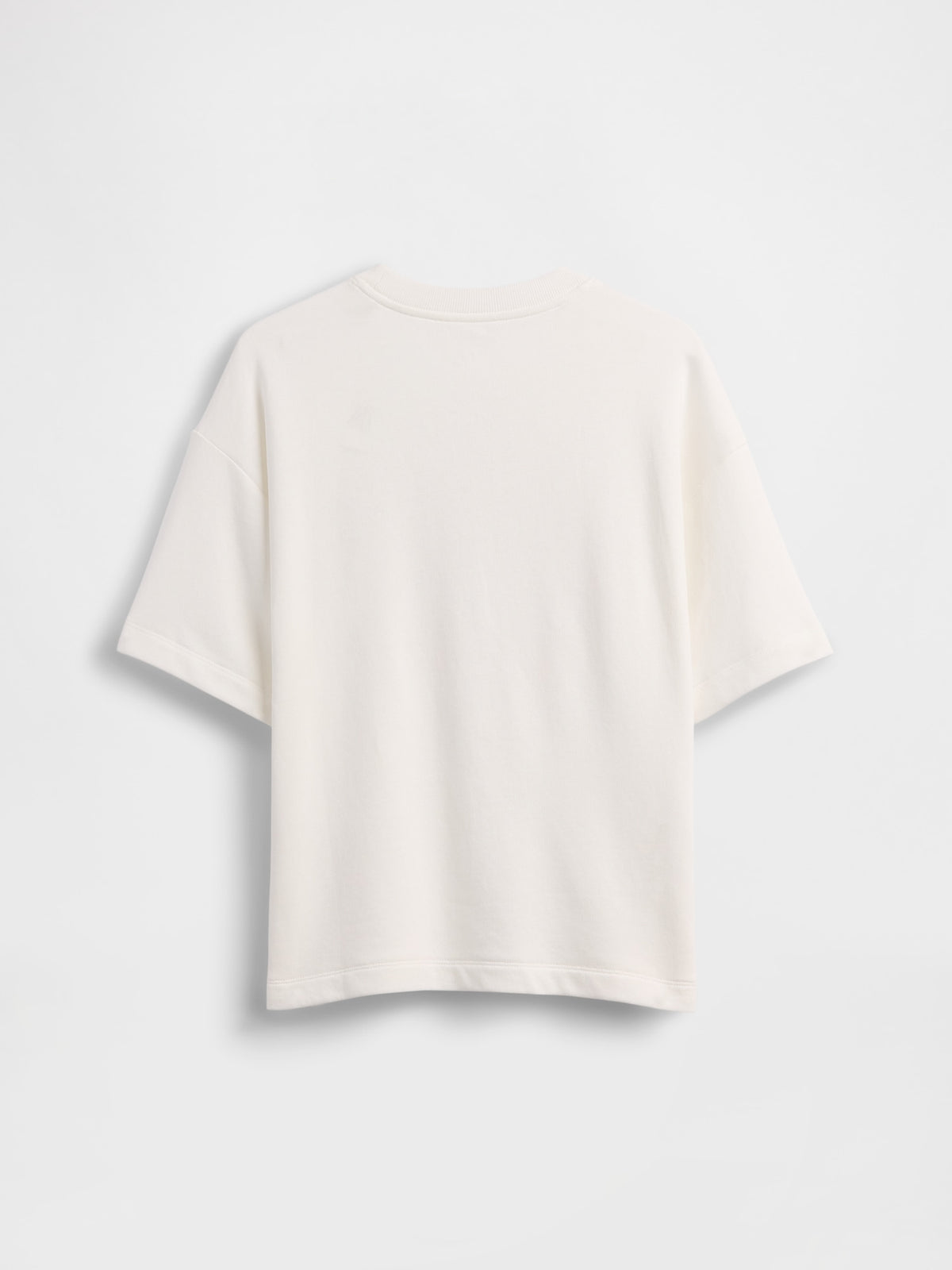 Beyaz Fransız Havlu Kumaş Relaxed Gap Logo T-shirt