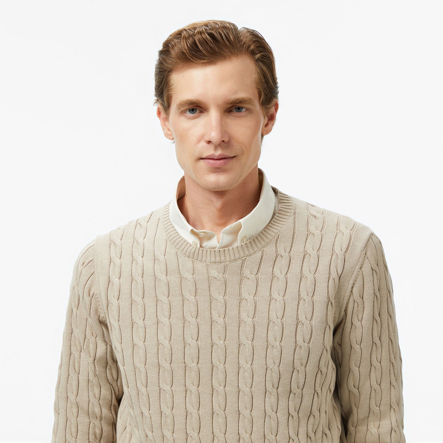 Nautica Erkek Bej Classic Fit Kazak