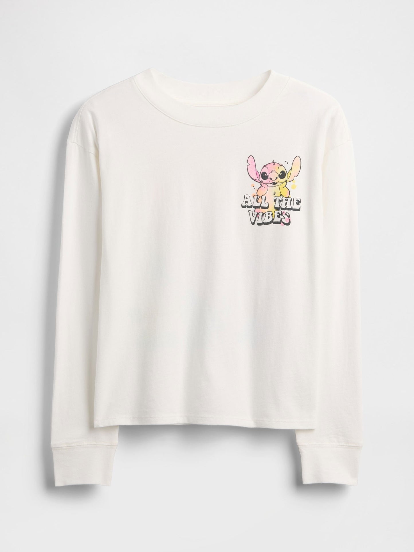 Beyaz Gap × Disney Oversized Grafik T-shirt