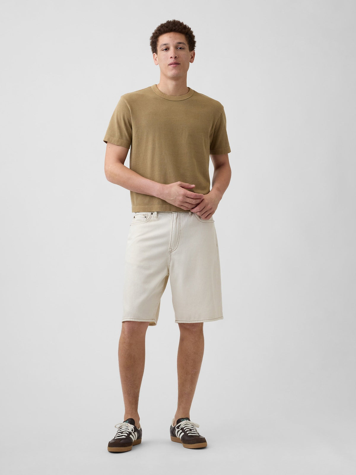 Açık Kahverengi Heavyweight Crop T-shirt