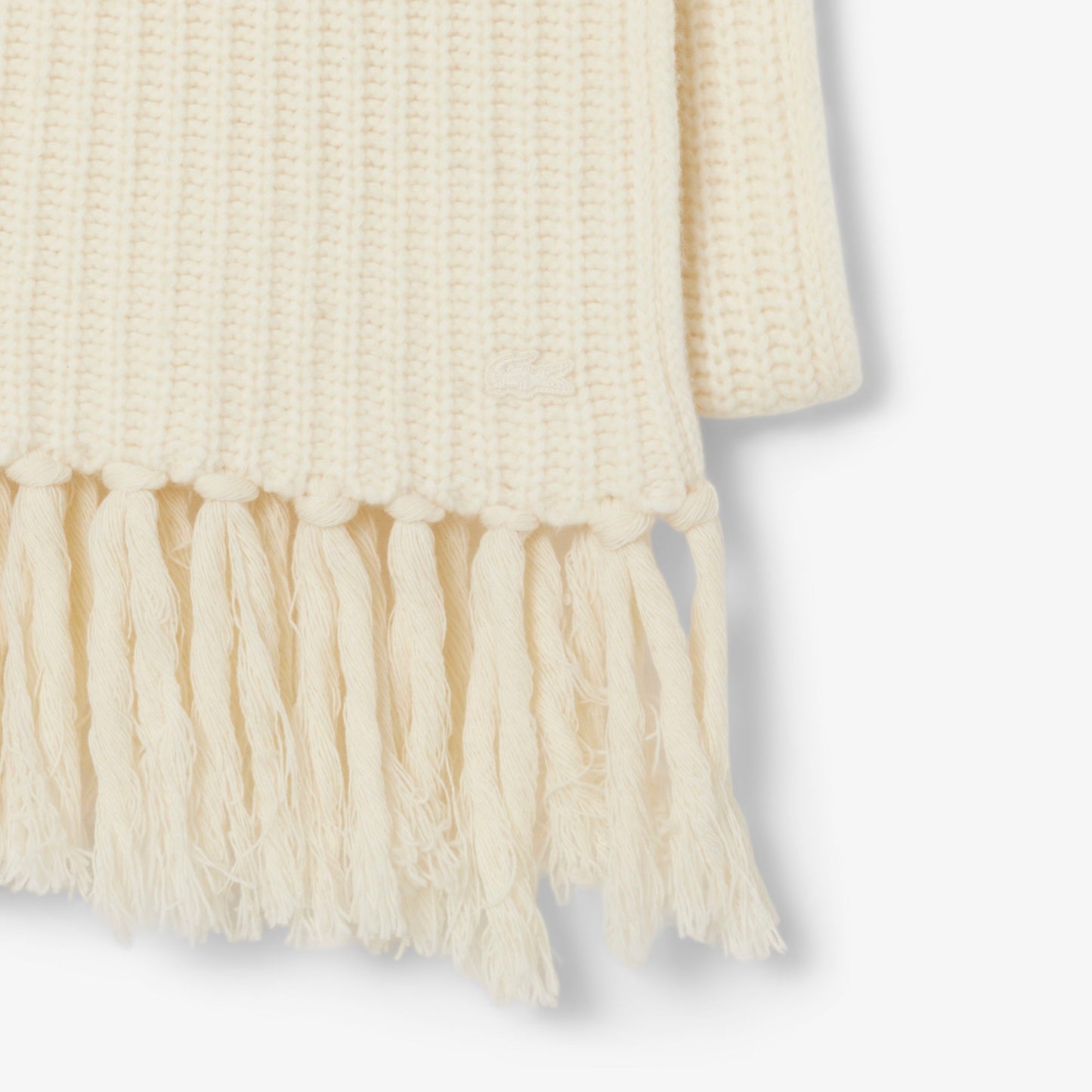 Lacoste Kadın Yün Krem Atkı