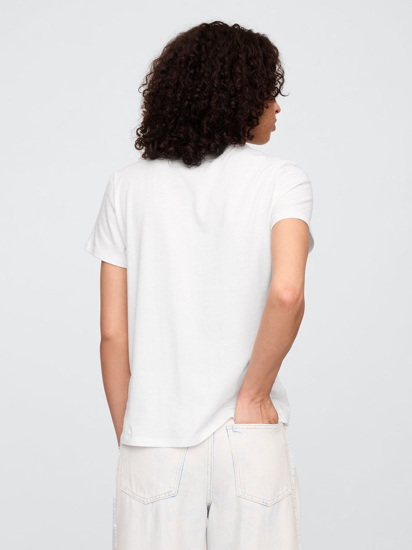Beyaz Favorite Bisiklet Yaka T-shirt