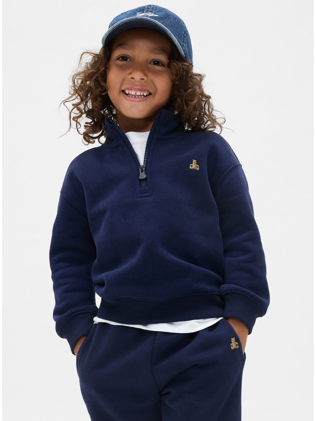 Lacivert Vintagesoft Yarım Fermuarlı Sweatshirt