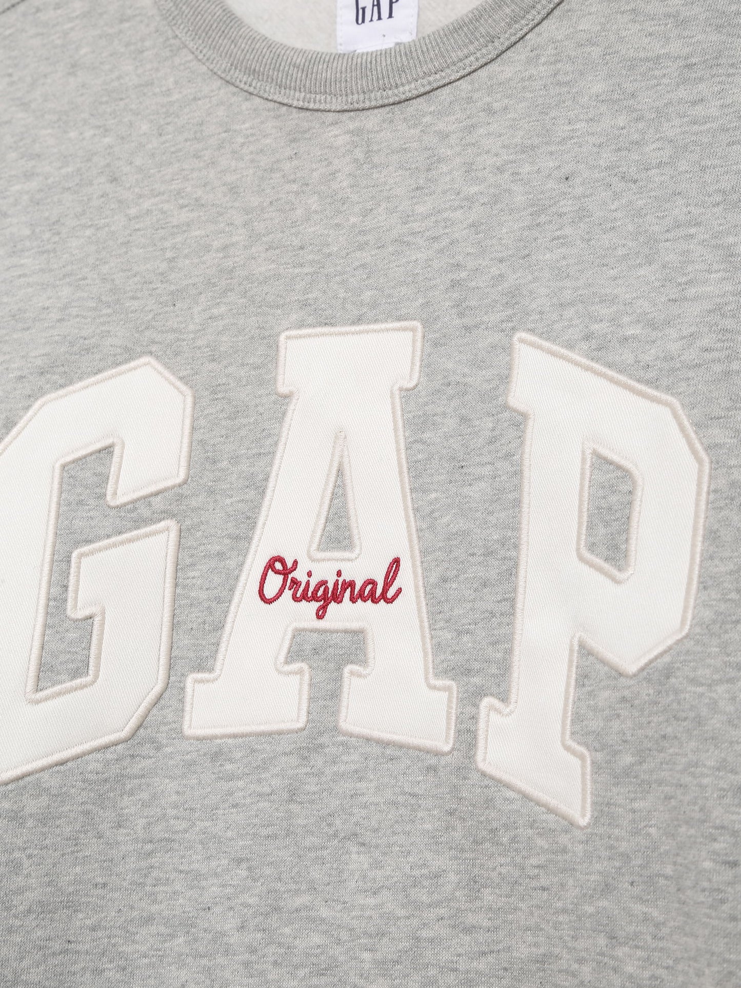 Gri Gap Logo Bisiklet Yaka Sweatshirt
