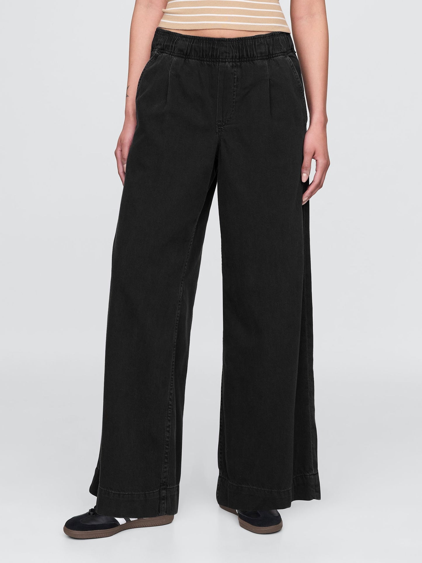 Siyah Mid Rise Ultrasoft Easy Baggy Jean Pantolon