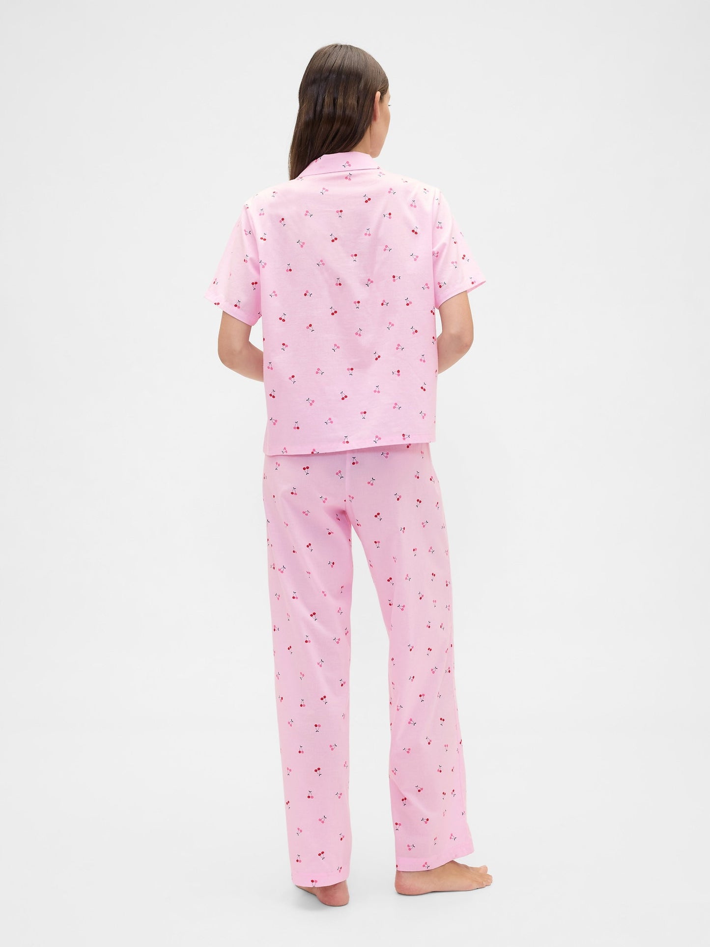 Açık Pembe Baskılı Poplin Pijama Altı